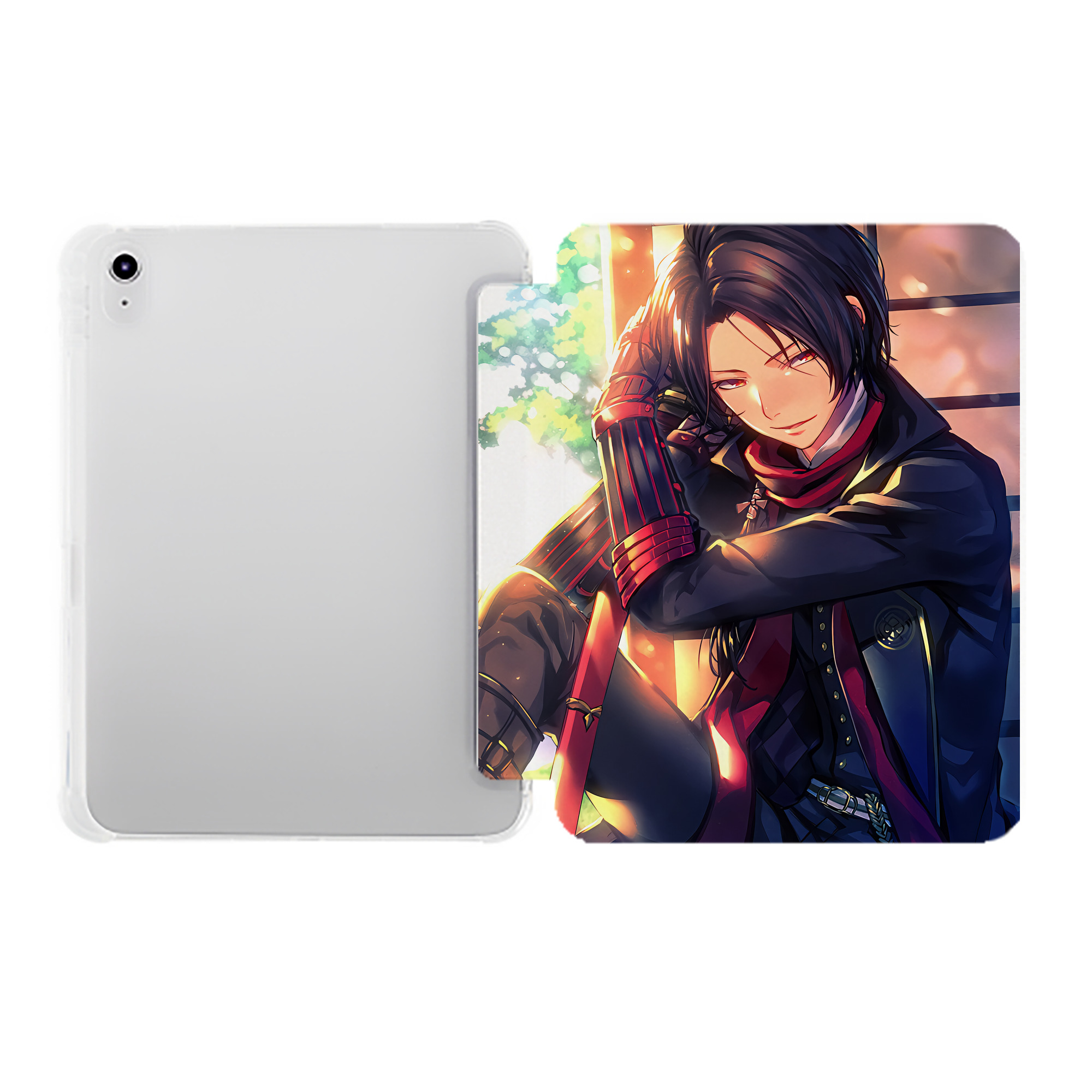 （画像用） 刀剣乱舞 Touken Ranbu IPad ケース ペン収納付き 三つ折りスタンド PUレザー×シリコン 対応機種9.5/10.5/10.9インチ